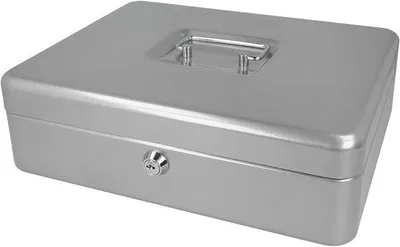 Image de Coffre-fort en acier 301 x 242 x 91 mm, verrouillable, argenté E-51002