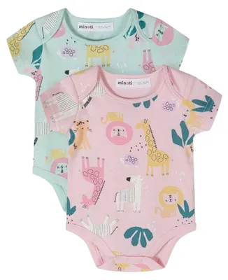 Immagine prodotto di Minoti - Body per neonate, maniche corte (confezione da 2) MN340 (neonati) (verde menta/rosa)
