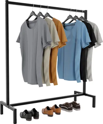 Immagine prodotto di CLP Melva, appendiabiti in metallo, stabile, stile industriale, colore nero, dimensioni 150x38x120