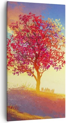 Produktbild von Bild auf Leinwand - Leinwandbild - Baum Wiese Feld - 55x100cm - Wand Bild - Wanddeko - Wandbilder - Leinwanddruck - Bilder - Kunstdruck - Wanddekoration - Leinwand bilder - Wandkunst - PA55x100-3715