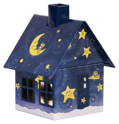 Produktbild von Crottendorfer Metall Räucherhaus Gute Nacht - Größe ca. 10cm, für Räucherkerzen Größe M (Standard) - 2196