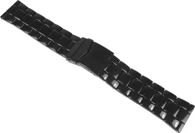 Produktbild von Minott Uhrenarmband Edelstahl Massiv schwarz 24410B, Stegbreite:20mm