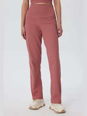 Produktbild von Damen Hose mit Rippstruktur, weichem Tragegefühl und bequemem Umschlagbund