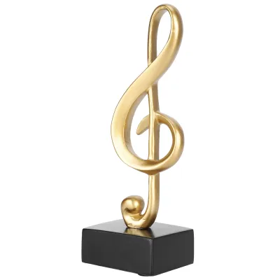 Imagen del producto de Estatua de nota musical, escultura de nota musical, figurita de nota musical, adorno de nota musical para escritorio, decoración de nota musical, adornos de símbolos musicales