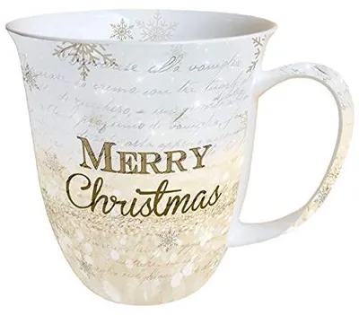 Weihnachtstasse aus Beinporzellan, 0,4 l, Fröhliche Weihnachten