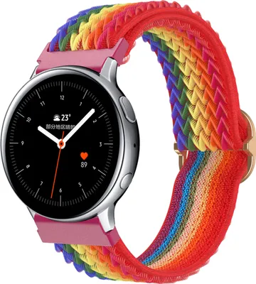 Produktbild von Für SAMSUNG Armband Nylon Loop Galaxy Active SmartWatch 42-46mm - 20 mm Rainbow