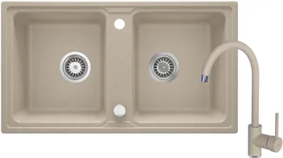 Zdjęcie produktu dla Granite sink with 2-bowl faucet