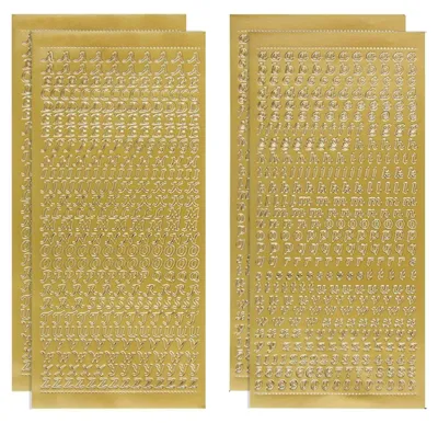 Produktbild von 4 Stück DIY-Aufkleber mit englischem Alphabet und Zahlen – Gold