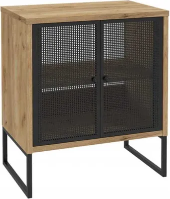 Zdjęcie produktu dla DomoDomo Szafka stojąca 80x70cm na metalowych nóżkach płyta laminowana czarna Fiora