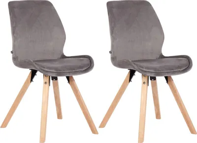 Produktbild von 2er Set Stuhl Luna Samt grau