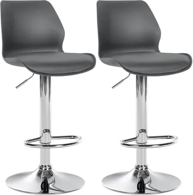 Produktbild von CLP 2er Set Barhocker Gilbert grau Material Kunststoff