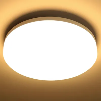 Produktbild von Lepro LED Deckenlampe 15W, LED Deckenleuchte IP54 Wasserfest, 3000K 1500LM Badezimmer Lampe, Rund Badlampe Decke, ideal für Bad Schlafzimmer Flur Küche Wohnzimmer Balkon, Warmweiß, Ø22cm