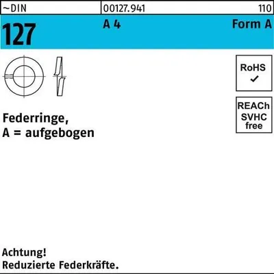 Produktbild von Reyher  127 V4a Federringe A 10 (1000 Stück)