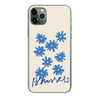 Produktbild von MuchoWow® Handyhülle Schutzhülle Hülle für iPhone 11 Pro Max Blume - Design - Brüssel - Minimalismus Silikon Softcase Handy Hülle - Schutz