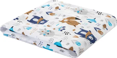 Obrázok produktu pre Prestieradlo na matrac do detskej postieľky 100% bavlna hypoalergénne 140x70 cm pre hrúbku 6 cm Biele so zvieratkami
