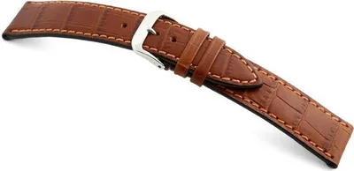 Produktbild von Happel Lederband Tampa 16mm cognac mit Alligatorprägung