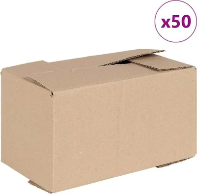 Produktbild von vidaXL Faltbox mit Speicher 50 pcs Natur 24 x 13 x 13 cm Karton