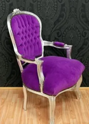Produktbild von Barock Salon Stuhl Lila / Silber