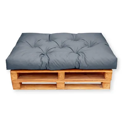 Produktbild von 4L Textil Palettenkissen Outdoor, Sitzkissen für Europaletten, wetterfest und UV-beständig, 120x40 cm, Dunkelgrau