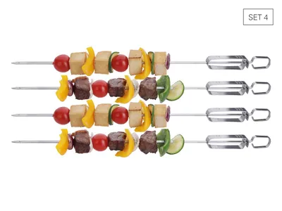 Obrázok produktu pre Weis Grilovacie špízy so škrabkou 45 cm sada 4 ks 15204