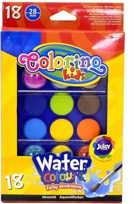 Produktbild von Colorino Wasserfarben 18 Farben im Set mit 2 Pinseln 1 Stück