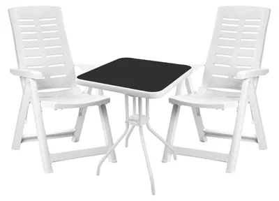 Produktbild von 3-teilige Bistro Sitzgarnitur mit Kunststoff Klappstühlen