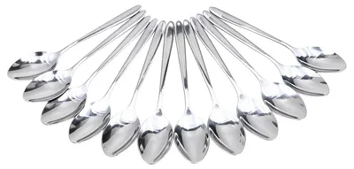 12 Edelstahl Dessertlöffel, Tafellöffel Set, 17,8 cm