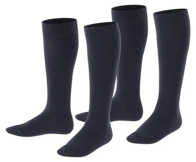 Productafbeelding van ESPRIT Uni kinderkousen, kniekousen, logo op de voet, multipack, kleur: kaki, katoen, lange, effen kleur