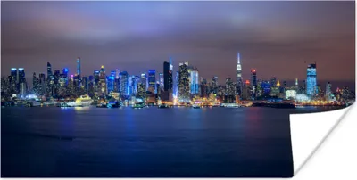 Produktbild von MuchoWow® Poster New York - Skyline - Nacht 120x60 cm - Bild