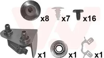 Produktbild von VAN WEZEL Montagesatz Motorhaube 3341797 Vorne für NISSAN PULSAR Schrägheck (C13)