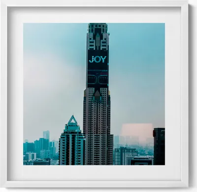 Produktbild von Baiyoke-Turm in Thailand– Wandbild mit Rahmen – Gerahmtes Bild  – Wanddekoration – 50x50 cm –  Weiß Rahmen