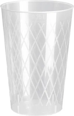 Produktbild von 1000 Apfelweinglas 0,25 l Polypropylen – Mehrweg Light 250 ml Rauten Verzierung