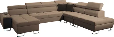 Produktbild von MIRJAN24 Ecksofa Genewa X, Eckcouch mit Schlaffunktion und Bettkasten, U-Form Polsterecke (Sawana 25 + Sawana 26, Seite: Rechts)