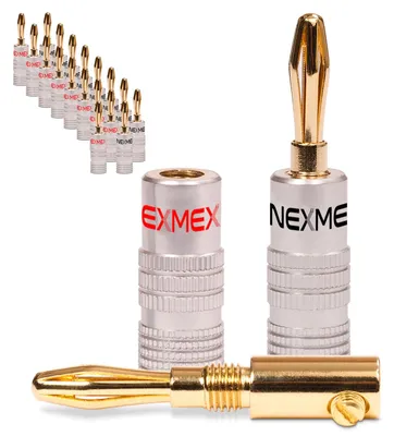 Produktbild von Bananenstecker für Lautsprecherkabel 20 Stecker NEXMEX Vergoldet Steckverbinder