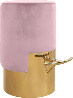 Produktbild von Casa Padrino Luxus Barhocker Rosa / Gold Ø 46 x H. 76 cm - Barmöbel