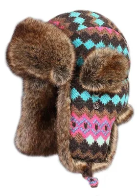 Produktbild von Russische Mütze Ushanka Gestrickt Fliegermütze S Mehrfarbig 4