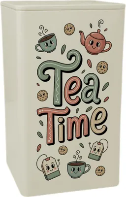 Produktbild von Tea Time Cartoon TeeDose 900ml mit lustigen Teetassen