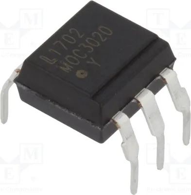 Zdjęcie produktu dla 2 x optotriak 5kV DIP6, bez układu zerowania, kanały: 1, MOC3020M, napięcie wyjściowe: 400V