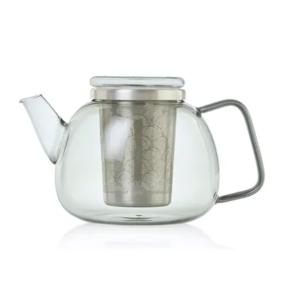 Produktbild von AdHoc AHM-TK61, Einzelne Teekanne, 1200 ml, Transparent, Glas, Edelstahl, 130 mm, 15 cm
