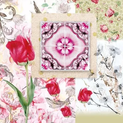 Produktbild von RP 20 Servietten Maude - Blumen Komposition Vintage 33x33cm