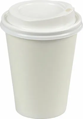 Produktbild von 50x Heiß- und Kaltgetränkebecher weiß mit Deckel Pappe beschichtet 200 ml