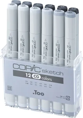 Produktbild von COPIC Marker sketch 12er Set "Grautöne CG"