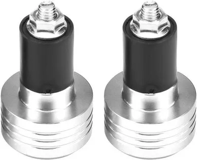 Image de Embout de guidon de moto en aluminium argenté, 22 mm, avec poignée anti-vibrations