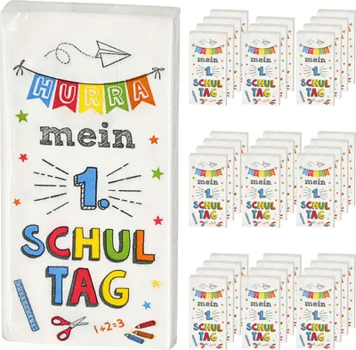Produktbild von Taschentücher '1. Schultag' 36x10er Pack Display 5x11x2cm Papier 3lagig Papiertaschentücher Tempo