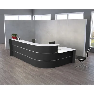 Produktbild von Kerkmann BARI Empfangstheke anthrazit, weiß 370,0 x 200,0 x 112,0 cm