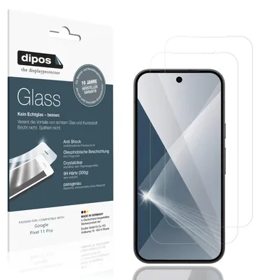 Produktbild von 2x Schutzfolie für Google Pixel 11 Pro - Anti-Shock 9H Folie dipos Glass Kunststoffglas