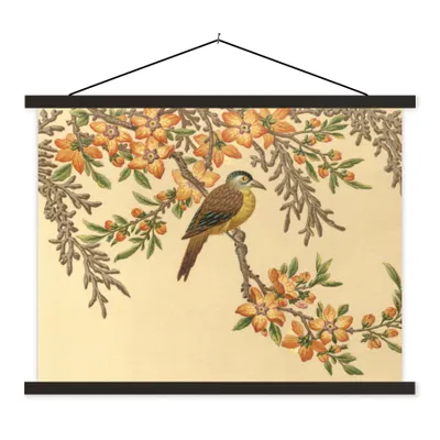Produktbild von MuchoWow® Textilposter Vogel im Baum 40x30 cm mit schwarzem Rahmen - Dekorationen