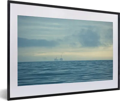 Produktbild von MuchoWow® Gerahmtes Poster Nordsee - Nebel - Wasser 60x40 cm - Poster mit Schwarzem Bilderrahmen Wandposter Rahmen Foto Bilder - Schlafzimmer - Plakat in Rahmen - Drucken