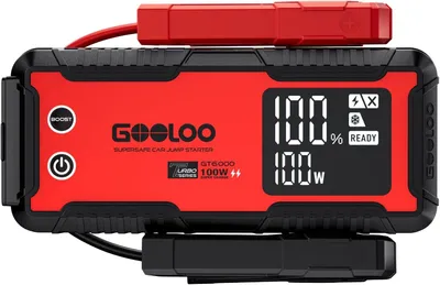 Obrázok produktu pre Profesionálny štartovací jumper – 6000A – Powerbank – 26800 mAh – 100W USB-C – Vhodný pre motory do 10 litrov