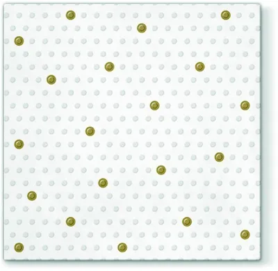 Produktbild von RP 20 Servietten geprägt Inspiration Dots Spots white-gold - Zarte Punkte weiß-gold 33x33cm